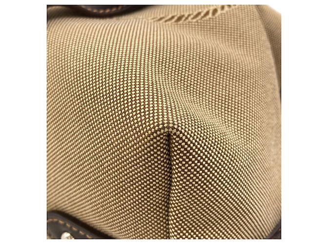 Borsa a mano in tela con logo Prada per donna Marrone - vista 15