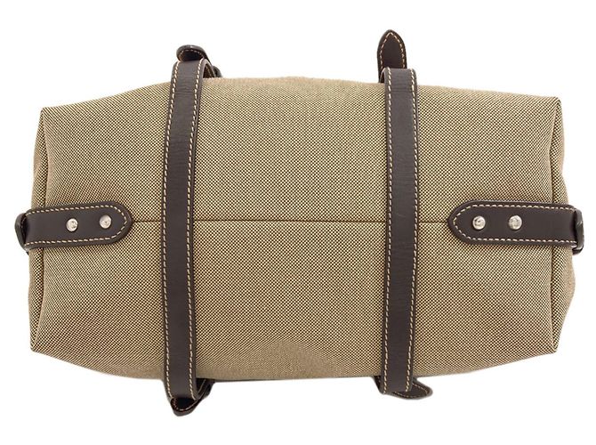 Borsa a mano in tela con logo Prada per donna Marrone - vista 4