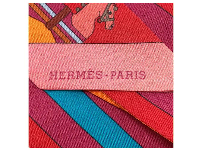 Hermès Hermes Twilly Schal Rot Orange - Ansicht 4