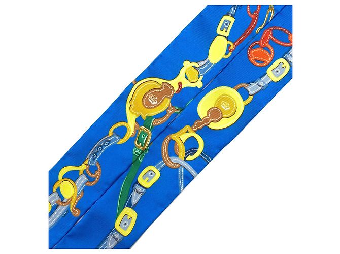 Hermès Pañuelo Twilly Hermes Azul Amarillo - vista 3