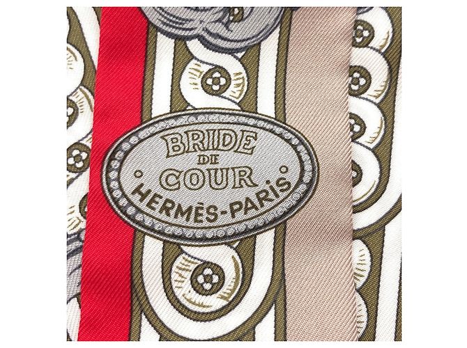 Hermès Pañuelo de seda Twilly Hermes Castaño Roja - vista 3