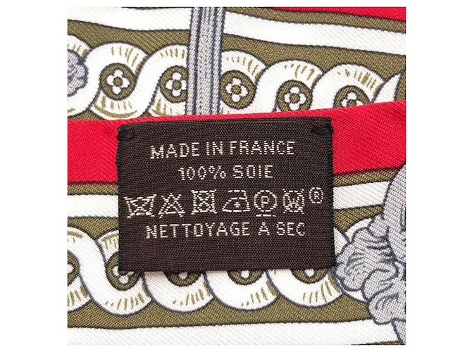 Hermès Pañuelo de seda Twilly Hermes Castaño Roja - vista 5