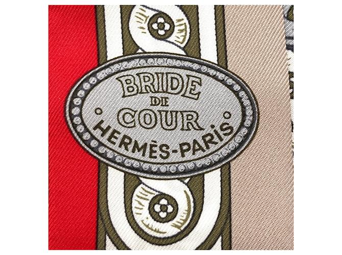 Hermès Hermes Twilly Seidentuch Braun Rot - Ansicht 4
