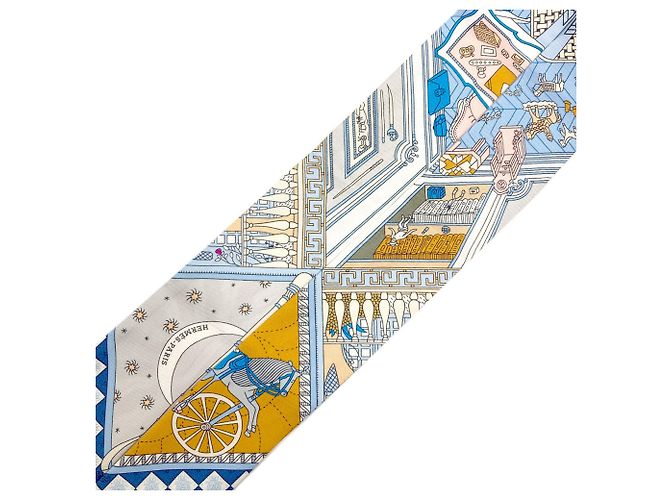 Hermès Pañuelo de seda Twilly Hermes Rosa Blanco Azul - vista 2