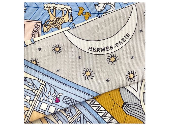 Hermès Pañuelo de seda Twilly Hermes Rosa Blanco Azul - vista 3