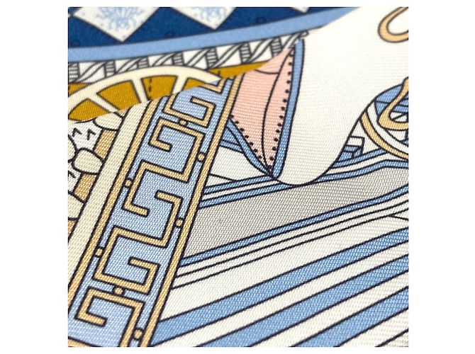 Hermès Pañuelo de seda Twilly Hermes Rosa Blanco Azul - vista 6