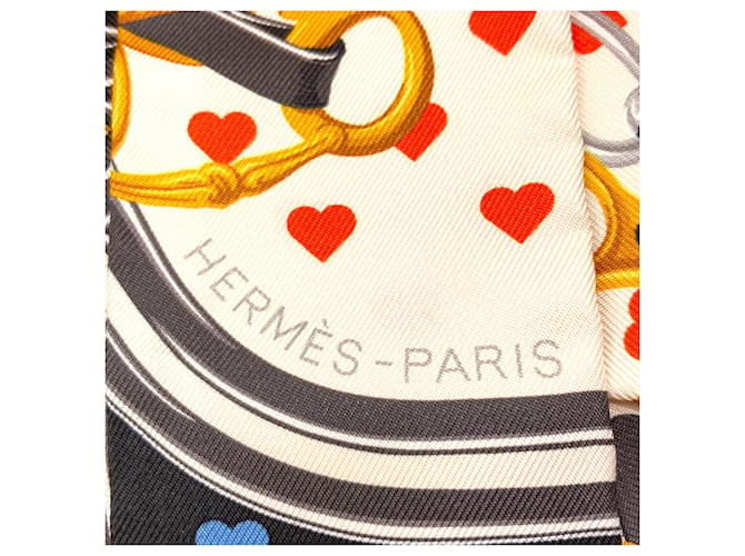 Hermès Hermes Twilly Schal Schwarz Weiß Rot - Ansicht 3