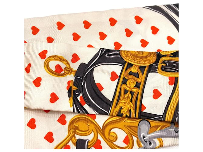 Hermès Hermes Twilly Schal Schwarz Weiß Rot - Ansicht 7