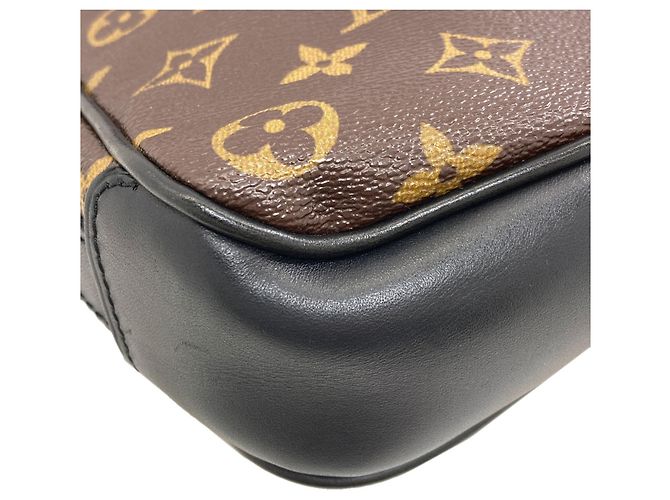 Borsa a Spalla Louis Vuitton M56717 Bass PM Monogram Macassar Nero Monogramma - vista 12