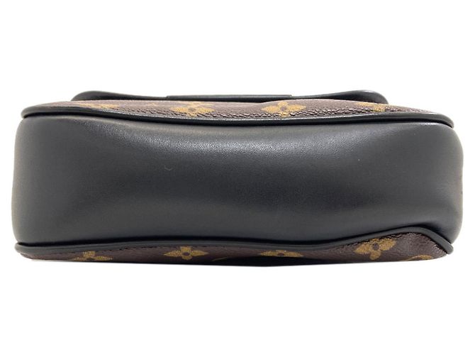 Borsa a Spalla Louis Vuitton M56717 Bass PM Monogram Macassar Nero Monogramma - vista 4