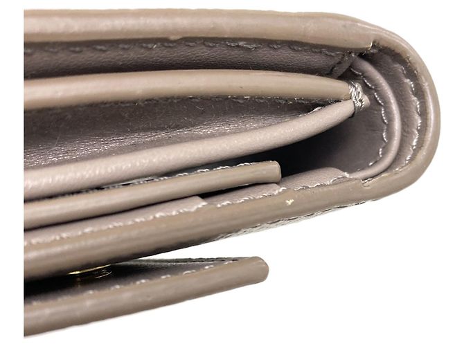 Céline Celine Trifold Wallet aus gräulichem Kalbsleder Grau - Ansicht 12