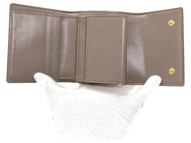 Céline Celine Trifold Wallet aus gräulichem Kalbsleder Grau - Ansicht 4