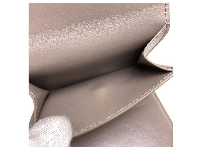 Céline Celine Trifold Wallet aus gräulichem Kalbsleder Grau - Ansicht 7