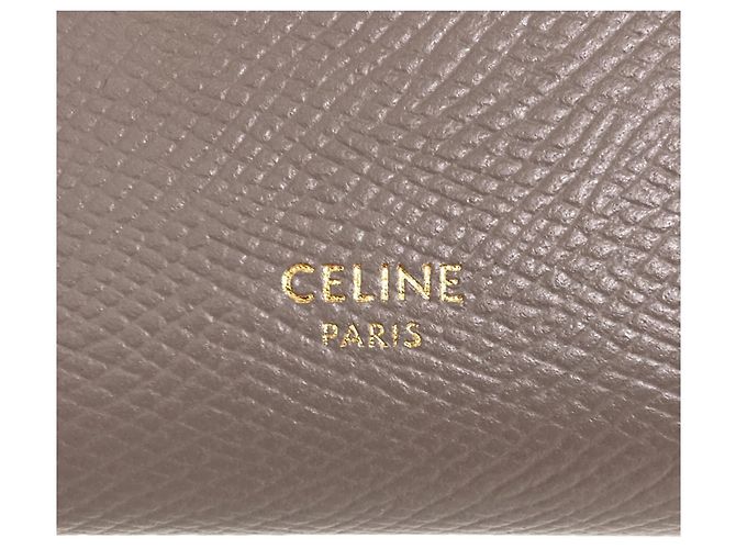 Céline Celine Trifold Wallet aus gräulichem Kalbsleder Grau - Ansicht 8
