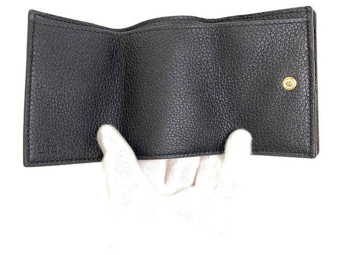 Gucci Tri-fold Ledergeldbörse Schwarz - Ansicht 4