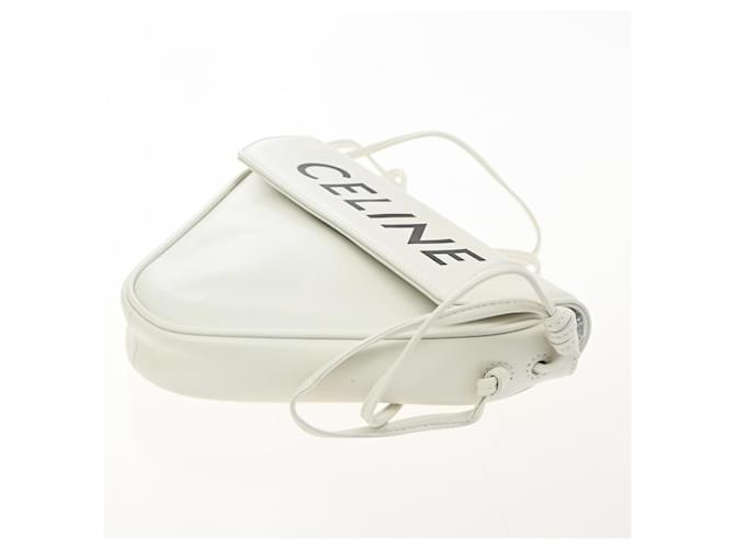Céline Celine Triangle Leather Small Bianco - vista 3