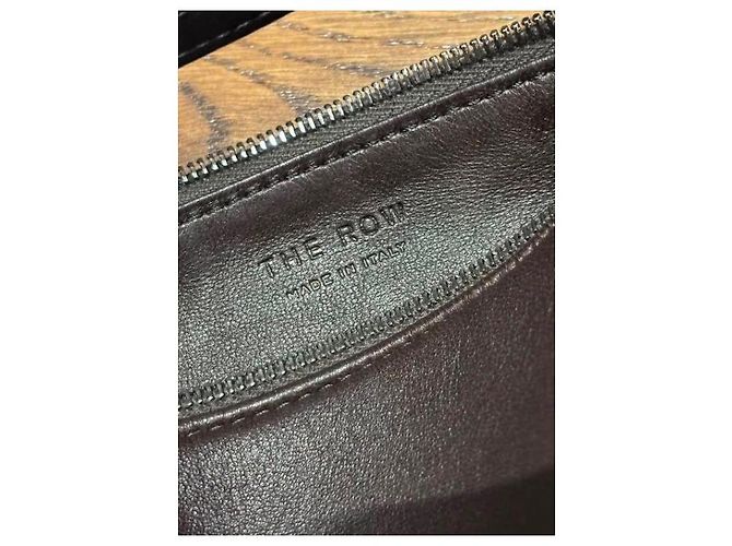 The Row Borsa cilindrica in pelle marrone scuro - vista 12