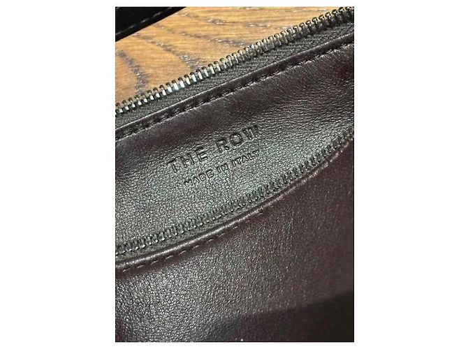 The Row Borsa cilindrica in pelle marrone scuro - vista 5