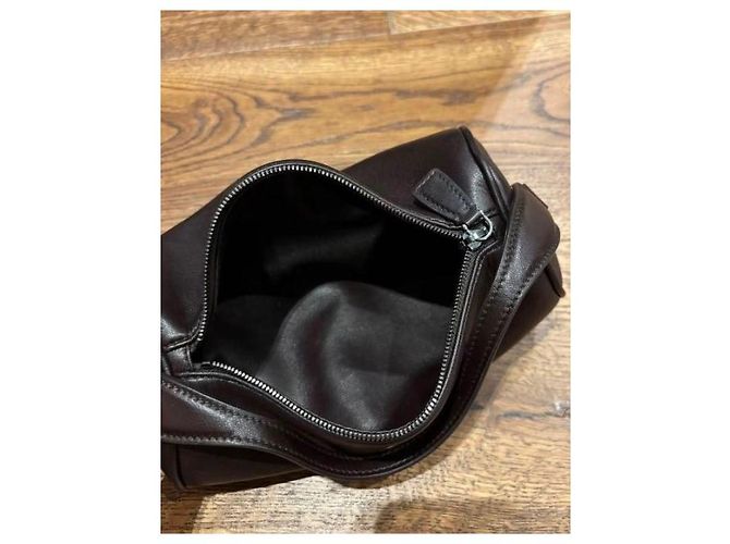 The Row Borsa cilindrica in pelle marrone scuro - vista 6