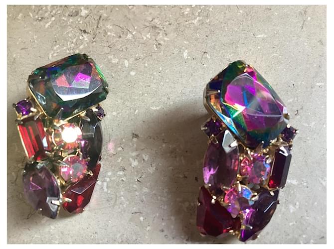 Schiaparelli Clip Aurora Borealis Rosso D'oro Porpora Metallico - vista 2