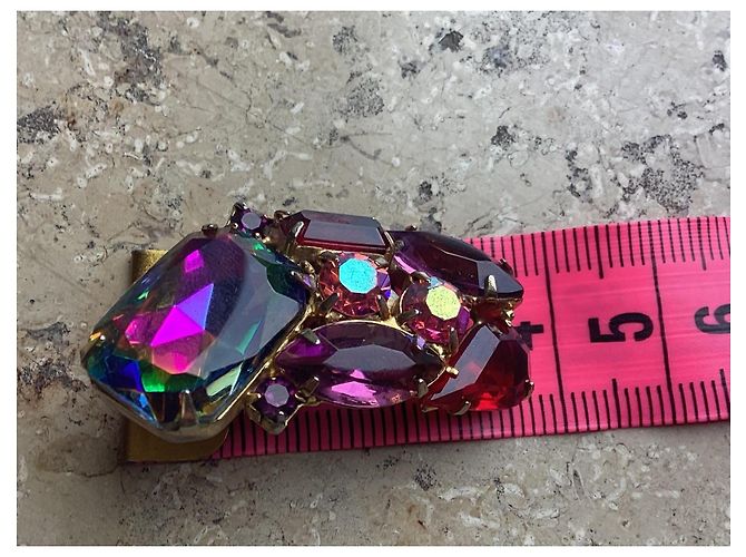 Schiaparelli Clip Aurora Borealis Rosso D'oro Porpora Metallico - vista 4
