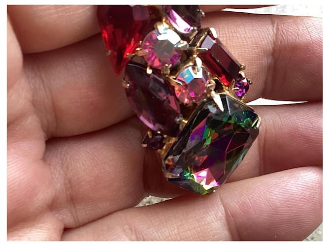 Schiaparelli Clip Aurora Borealis Rosso D'oro Porpora Metallico - vista 7