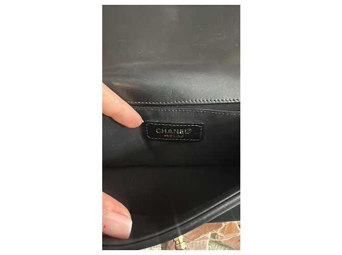 Borsa Chanel Boy Mini in Agnello Nero - vista 16
