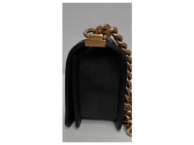 Borsa Chanel Boy Mini in Agnello Nero - vista 18