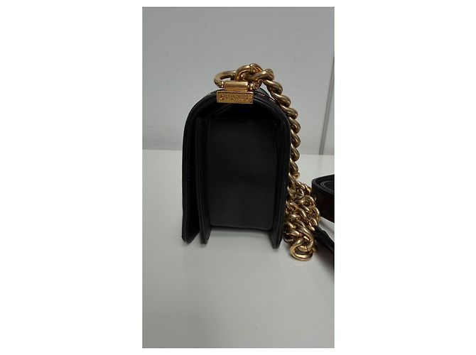 Borsa Chanel Boy Mini in Agnello Nero - vista 3