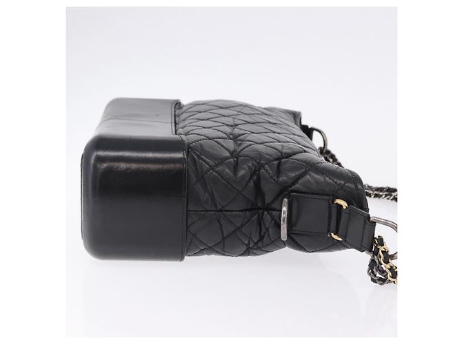 Chanel Gabrielle Hobo trapuntato in pelle di vitello invecchiata Small Nero - vista 3