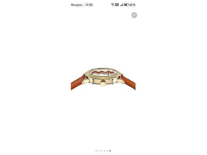 Montre Missoni Zigzag Cuir Orange Blanc Doré - vue 2