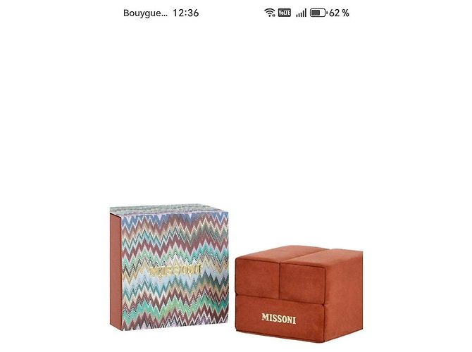Montre Missoni Zigzag Cuir Orange Blanc Doré - vue 4