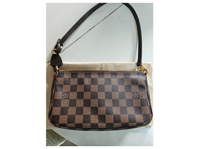 Louis Vuitton Pochette Damier Ebene Marrone - vista 2