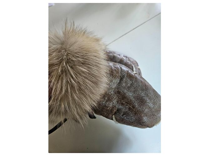Bolsa Prada de couro marrom e shearling - vista 8