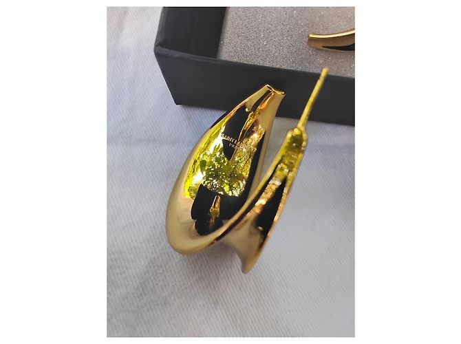 Orecchini a cerchio Saint Laurent color oro D'oro - vista 5