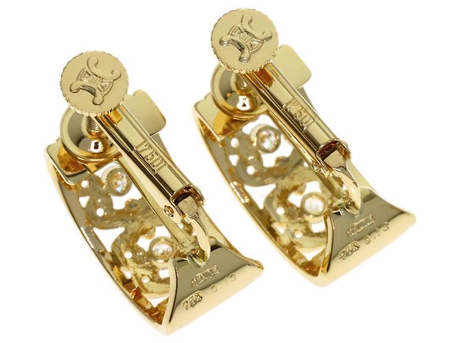 Céline Orecchini a clip 4P Diamond di Celine in oro giallo 18K - vista 3