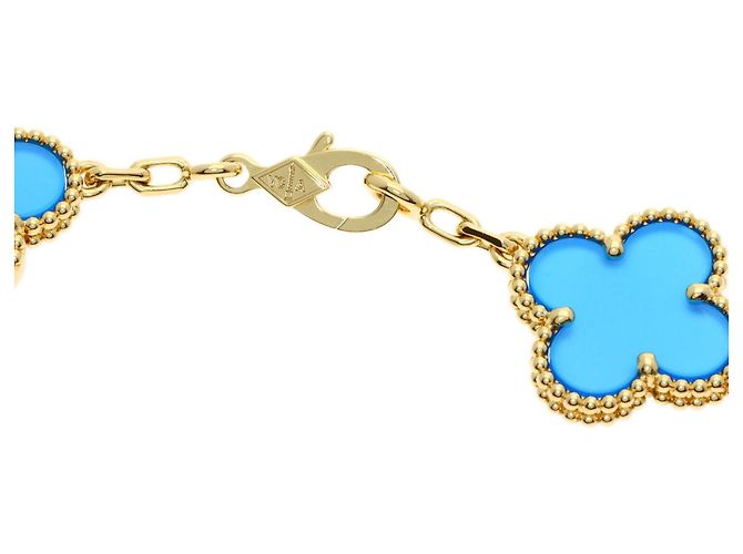 Bracciale charm Vintage Alhambra in agata blu Van Cleef & Arpels - vista 3