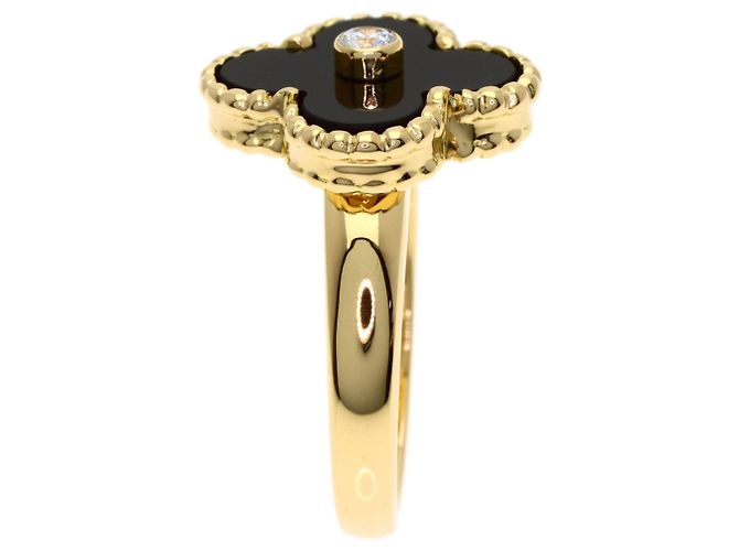 Van Cleef & Arpels Vintage Alhambra Diamant Onyx Ring - Ansicht 3