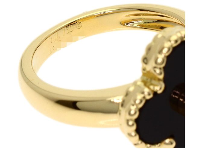 Van Cleef & Arpels Vintage Alhambra Diamant Onyx Ring - Ansicht 5
