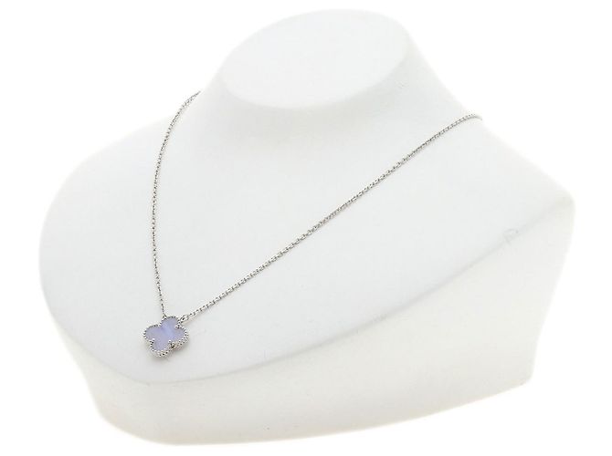 Collana Vintage Alhambra in calcedonia Van Cleef & Arpels - vista 4