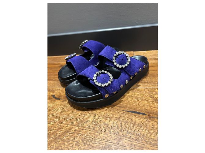 Isabel Marant Sandali slide scamosciati viola Porpora - vista 2