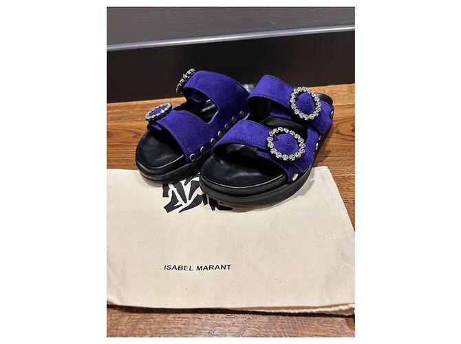 Isabel Marant Sandali slide scamosciati viola Porpora - vista 4