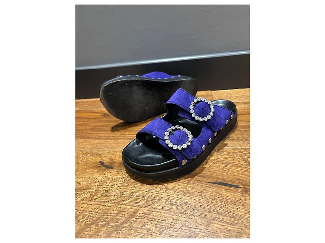 Isabel Marant Sandali slide scamosciati viola Porpora - vista 5