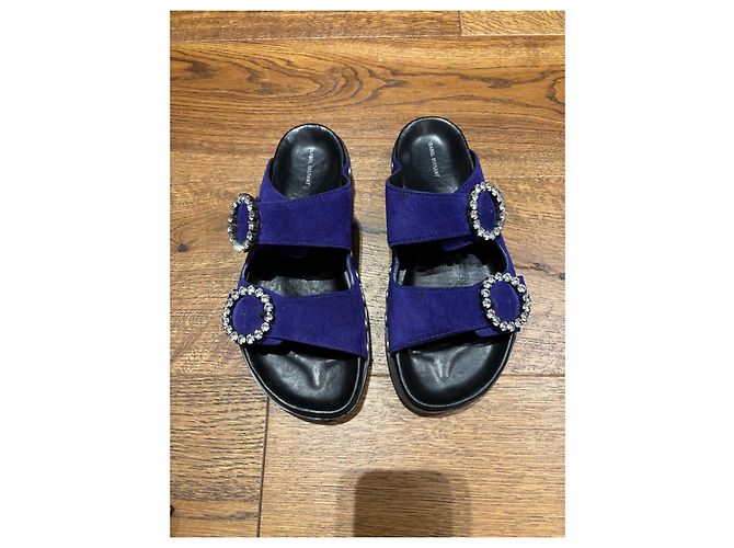 Isabel Marant Sandali slide scamosciati viola Porpora - vista 7