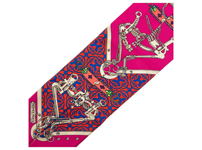 Silk In Hermès Foulard in seta Twilly Hermes Rosa - vista 2