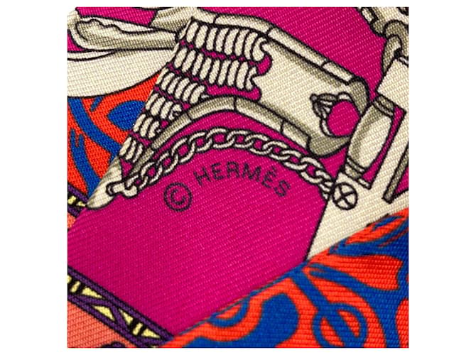 Silk In Hermès Foulard in seta Twilly Hermes Rosa - vista 4