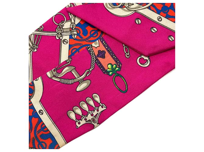 Silk In Hermès Foulard in seta Twilly Hermes Rosa - vista 7