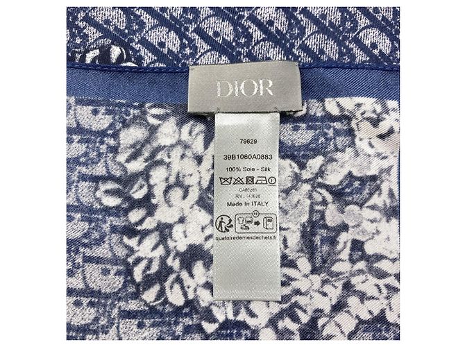 Sciarpa in seta Christian Dior Blu navy - vista 4