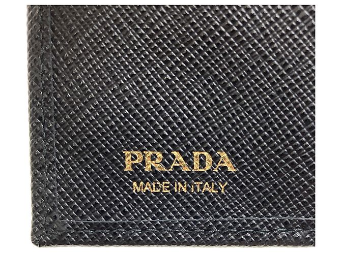 Cartera bi-fold Saffiano de Prada en negro - vista 7