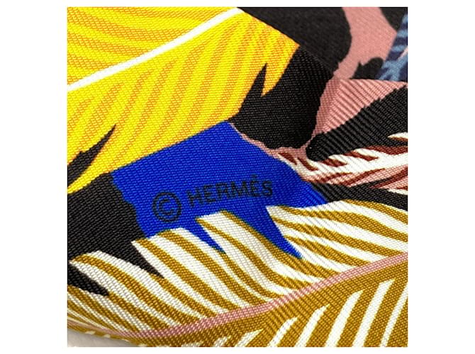 Hermès Hermes Twilly Seidentuch Blau Orange Gelb - Ansicht 4